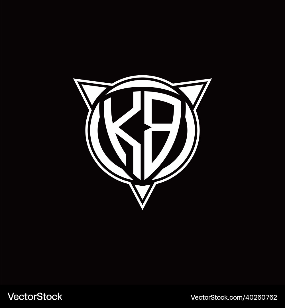 Kb logo monogram isolated with circle shape vector image