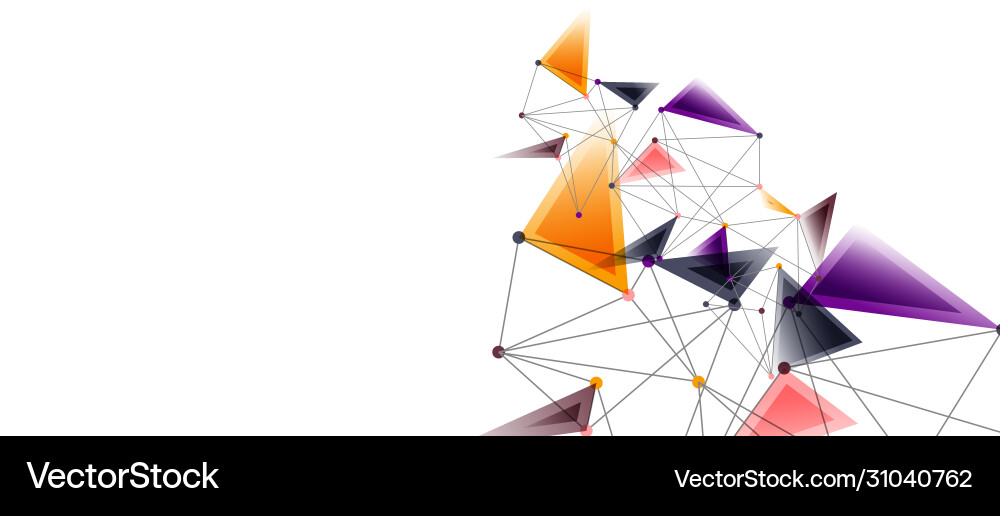 Line points connections triangular technology Vector Image
