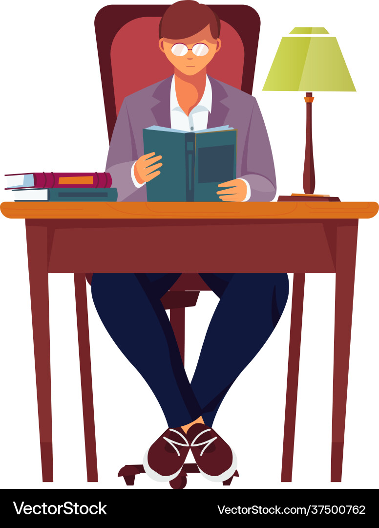 Man reading Man reading Vector Image