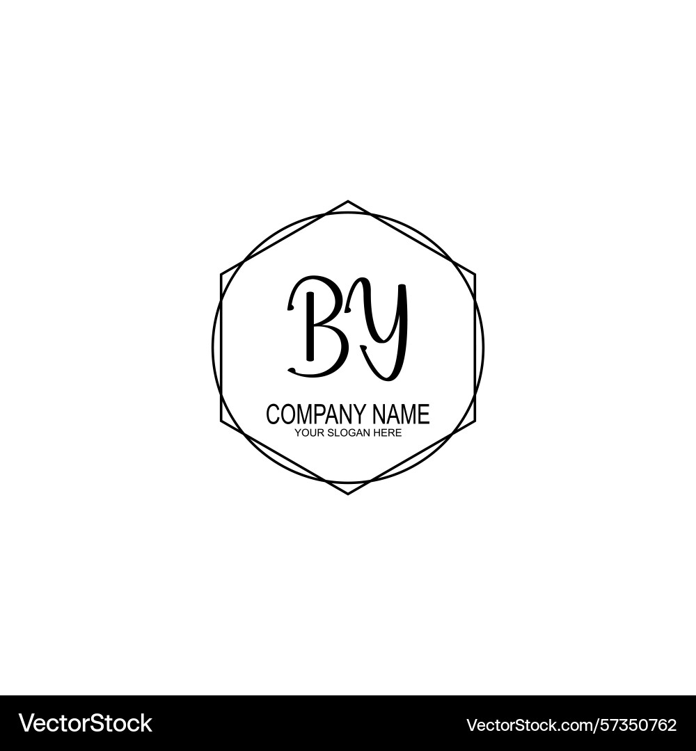Minimalist handwritten by initial logos with soft Vector Image