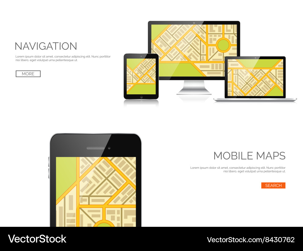 Mobile Device UI Mockups vector image