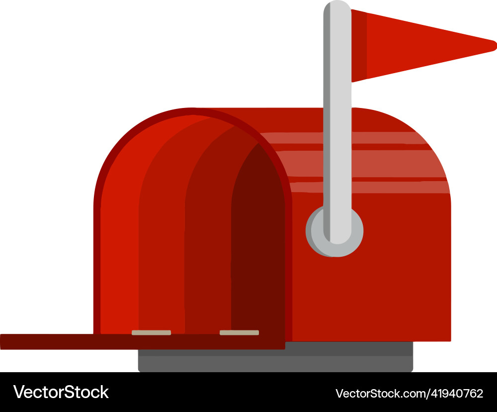 Open red mailbox mail and message vector image