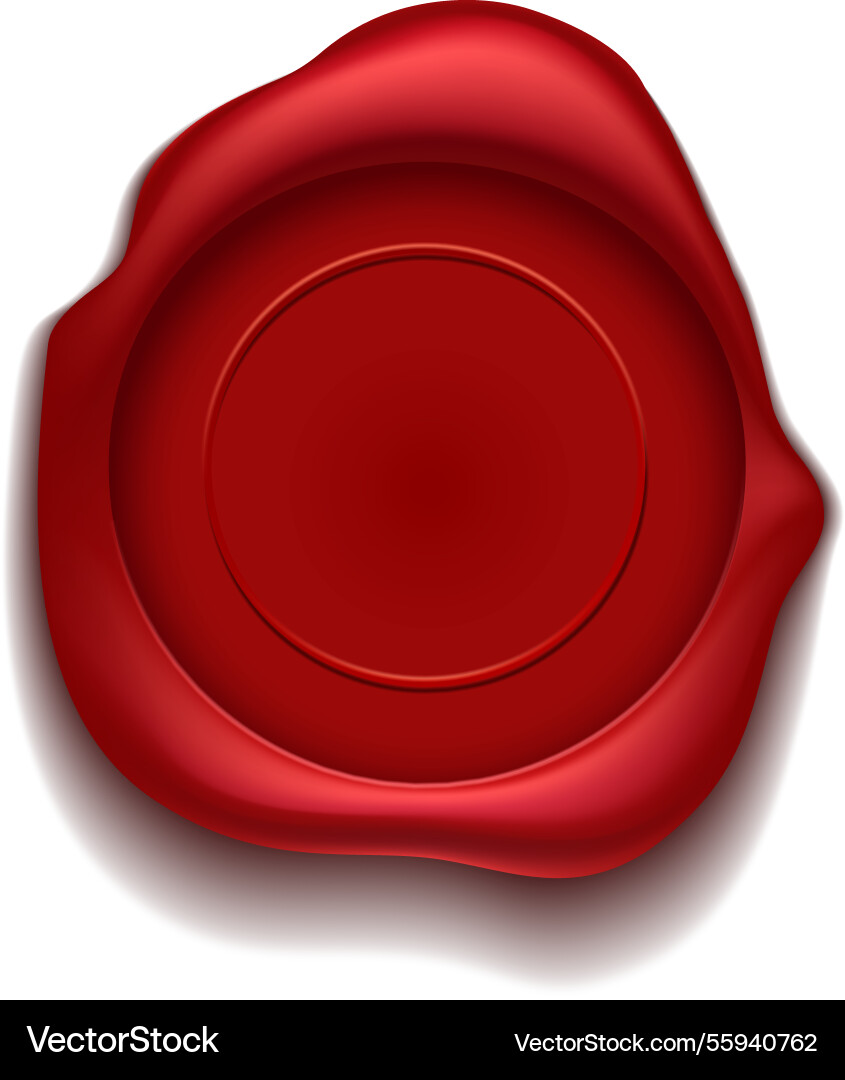 Red wax seal featuring an empty space for a symbol Red wax seal featuring an empty space for a symbol vector image