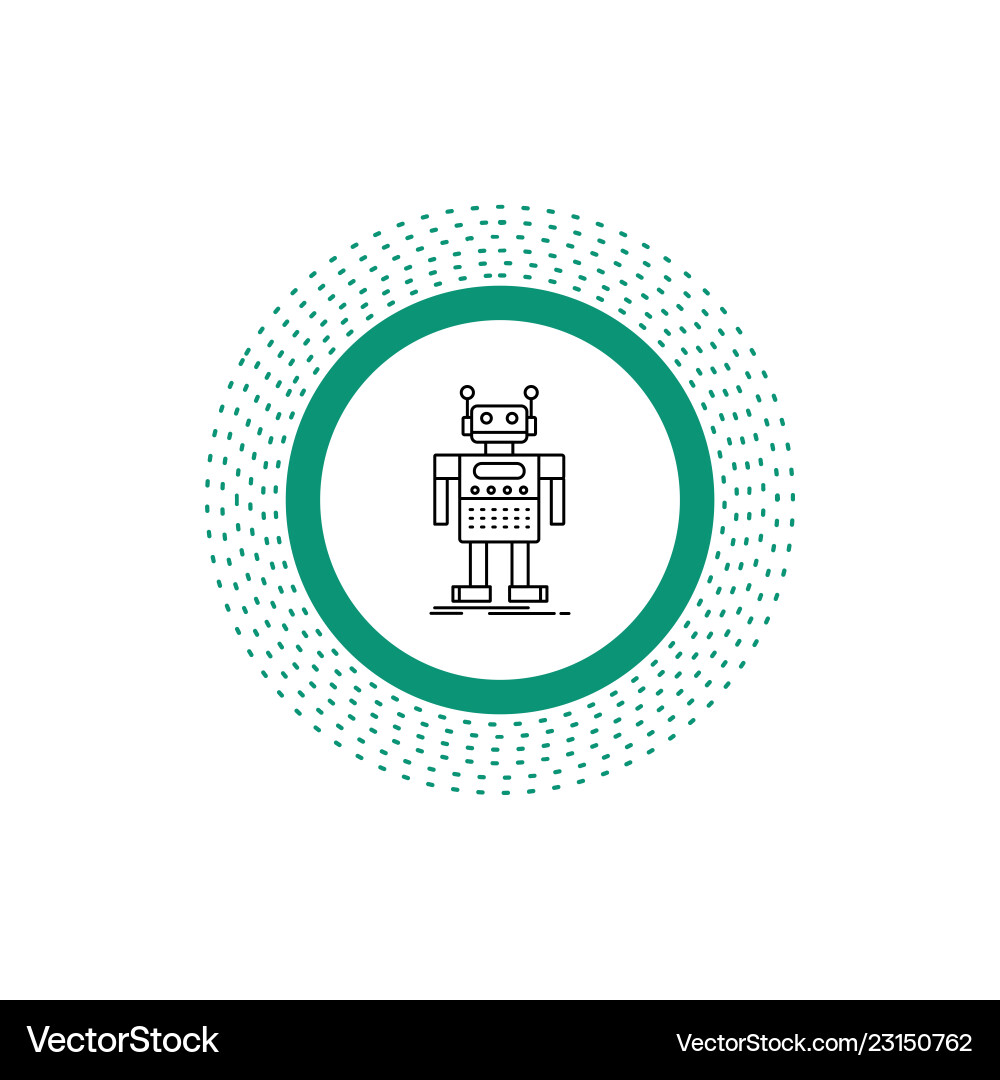 Robot android artificial bot technology line icon Vector Image