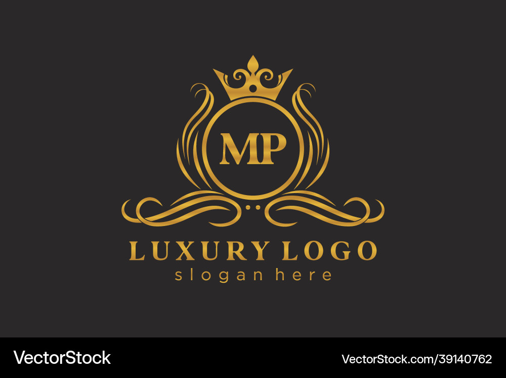 Royal MP Letter Logo vector image