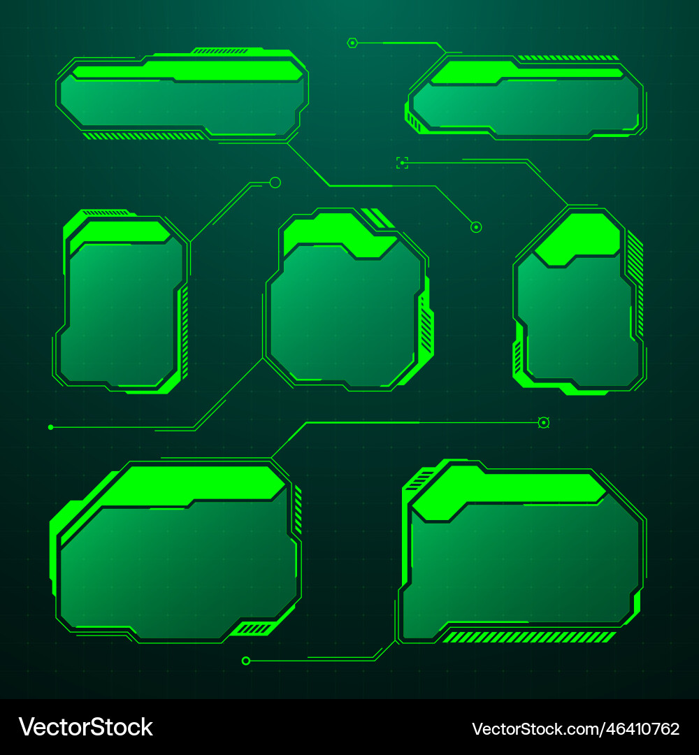 Sci-Fi HUD Interface Elements vector image