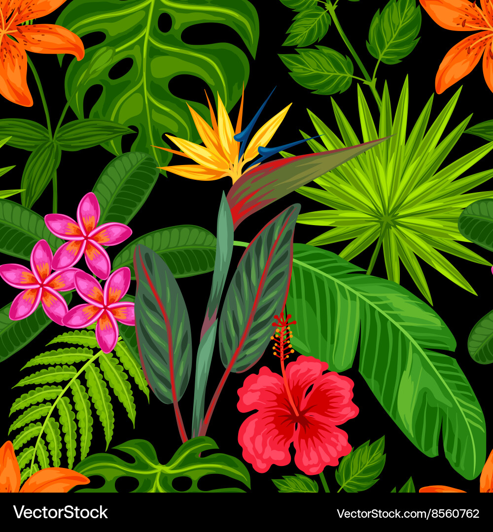 Tropical Leaf Pattern Vector Image