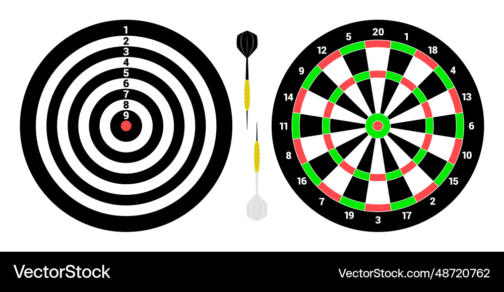 Two classical dartboards for playing darts Two classical dartboards for playing darts vector image