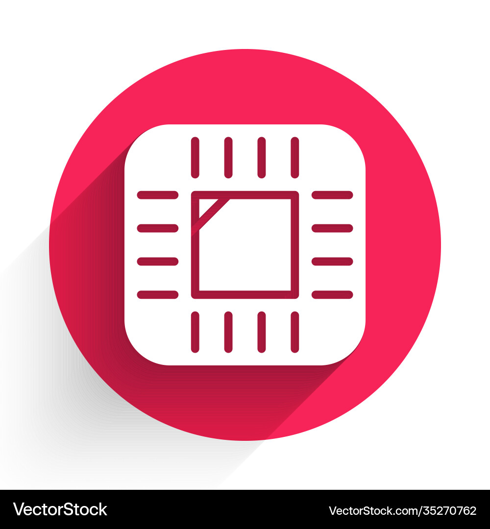 White computer processor with microcircuits cpu White computer processor with microcircuits cpu vector image