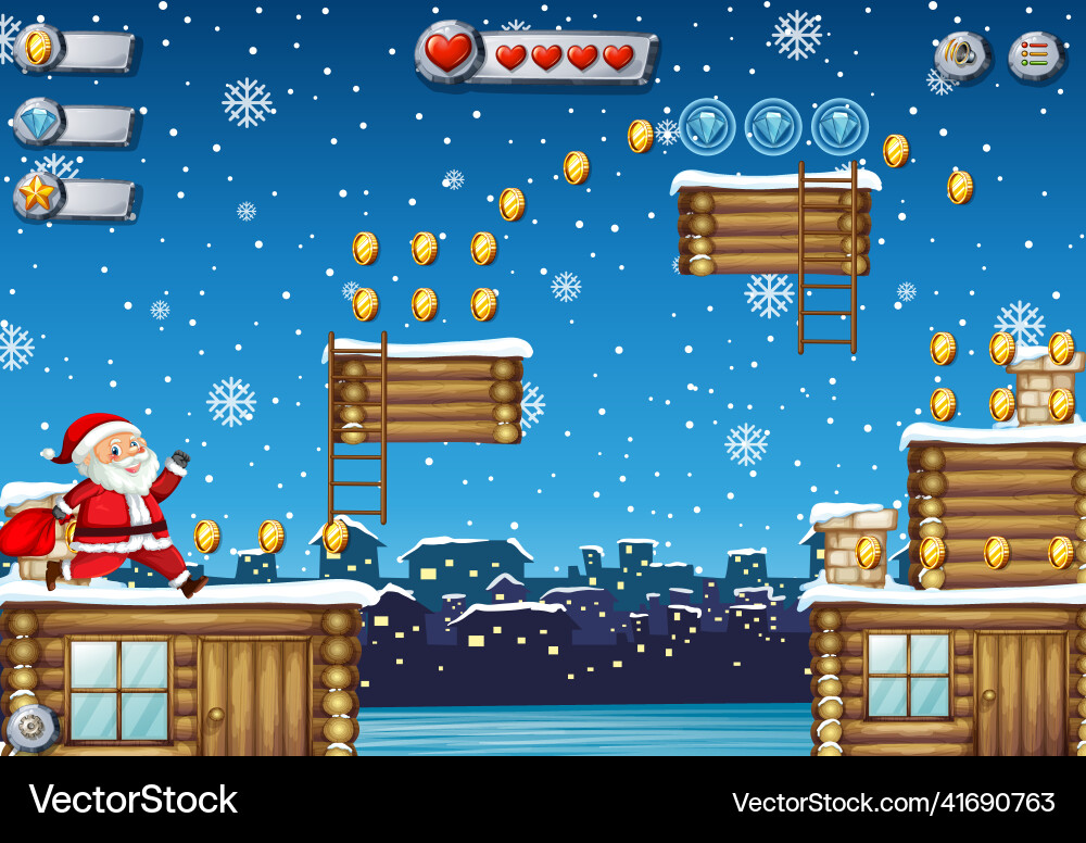 A game template snowing background A game template snowing background vector image