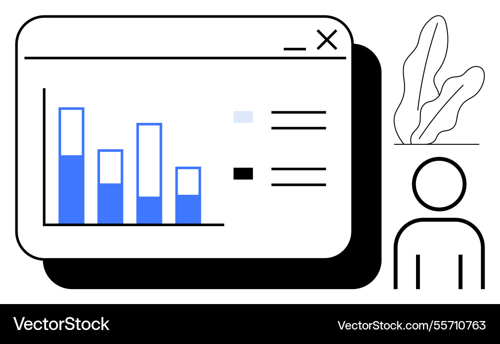 Analytics dashboard with bar graphs and user Analytics dashboard with bar graphs and user vector image