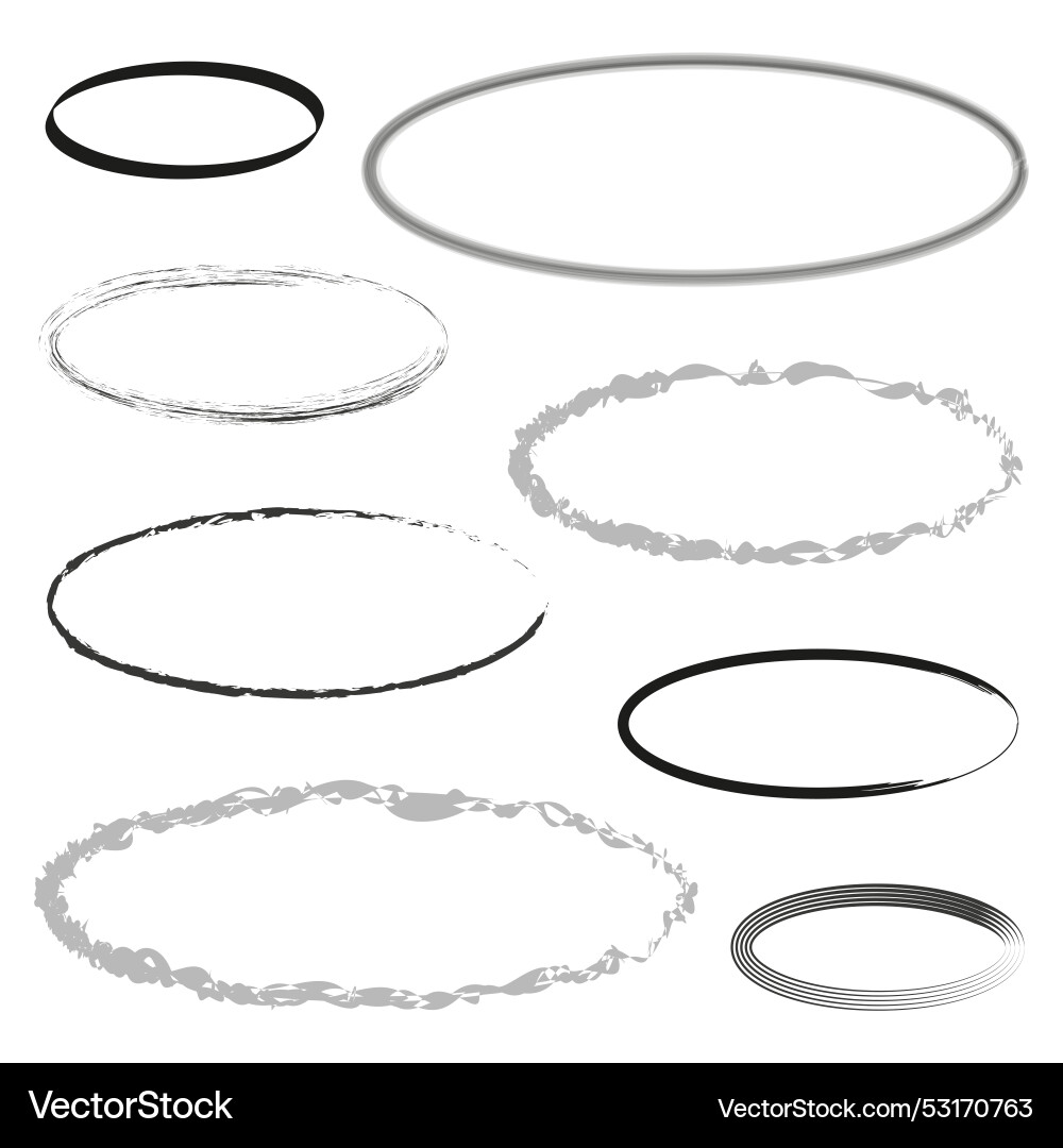 Assorted oval frames set diverse elliptical Vector Image