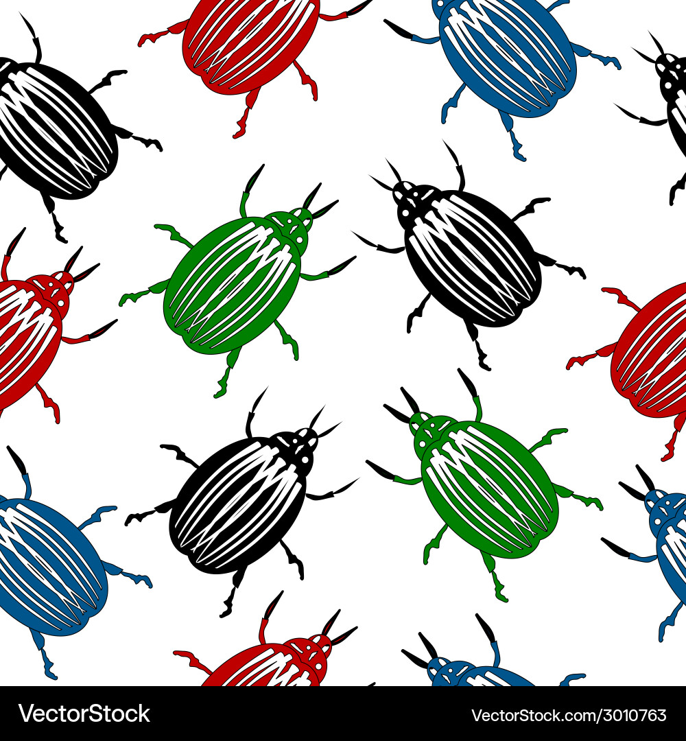Bug seamless pattern vector image