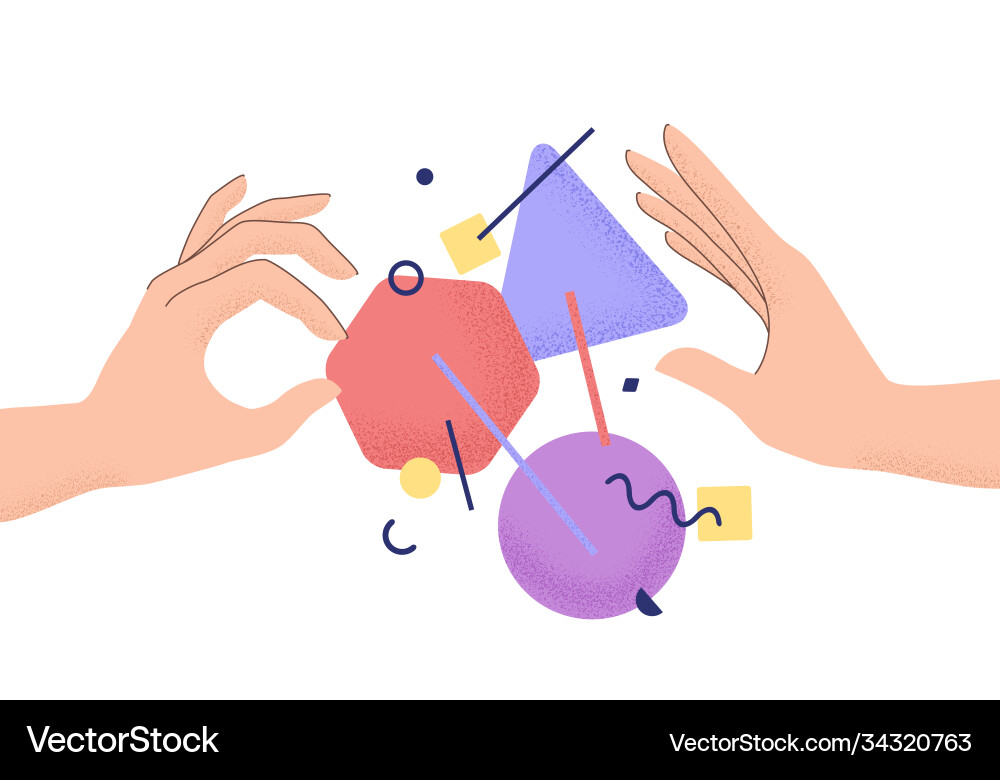 Cartoon menschliche Hände die abstrakte geometrische Cartoon menschliche Hände die abstrakte geometrische vektorbild