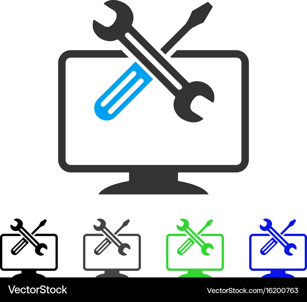 Computer Repair Tools Icon Set Vector Image