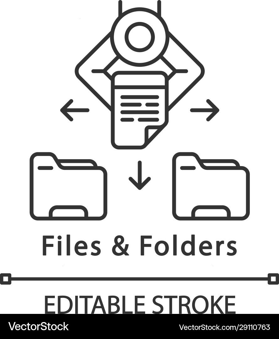 Files and folders linear icon Files and folders linear icon vector image