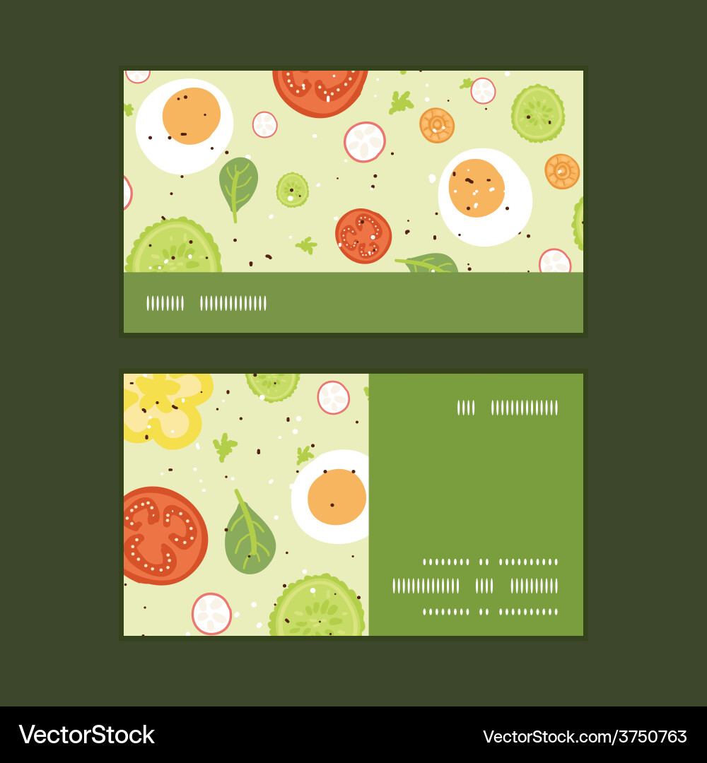 Fresh salad horizontal stripe frame pattern vector image