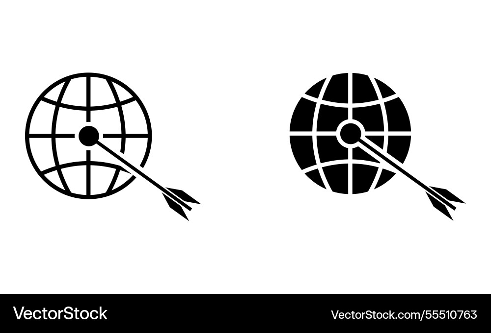 Globe with arrow target Vector Image