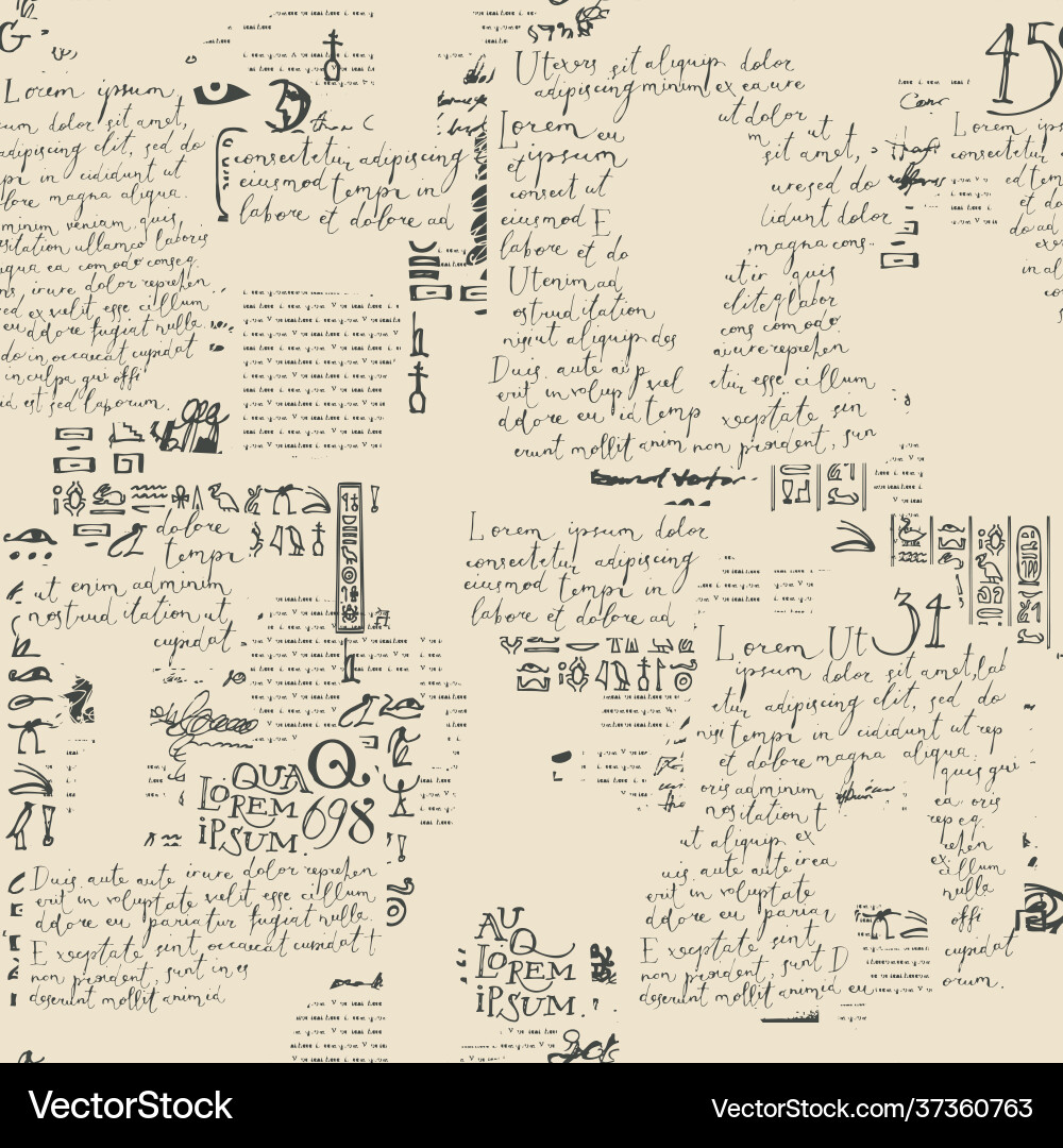 Handwritten & Printed Text Pattern vector image