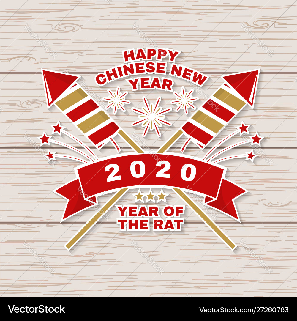 Happy chinese new year sticker design Happy chinese new year sticker design vector image