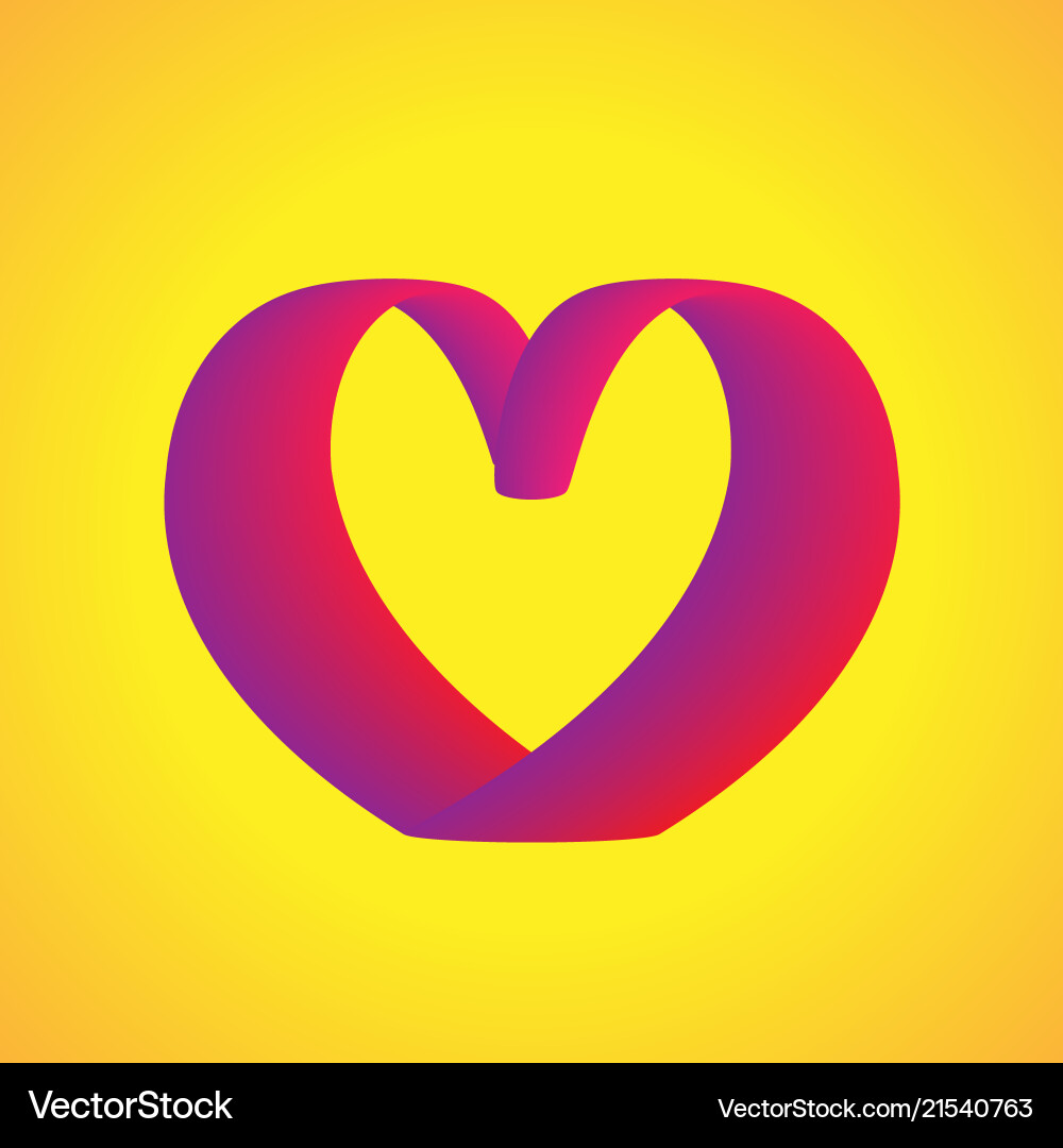 Heart curve modern gradient shape template Vector Image