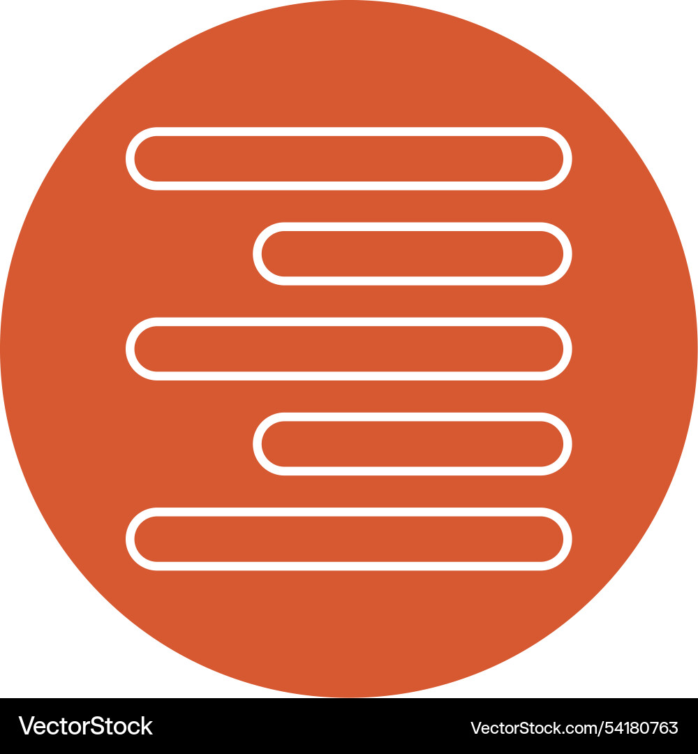 Horizontal right align line circle icon Vector Image