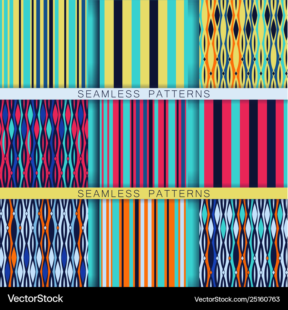 Set seamless patterns endless textures Set seamless patterns endless textures vector image