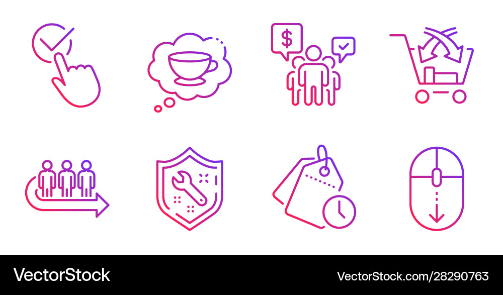 Spanner checkbox and cross sell icons set Spanner checkbox and cross sell icons set vector image