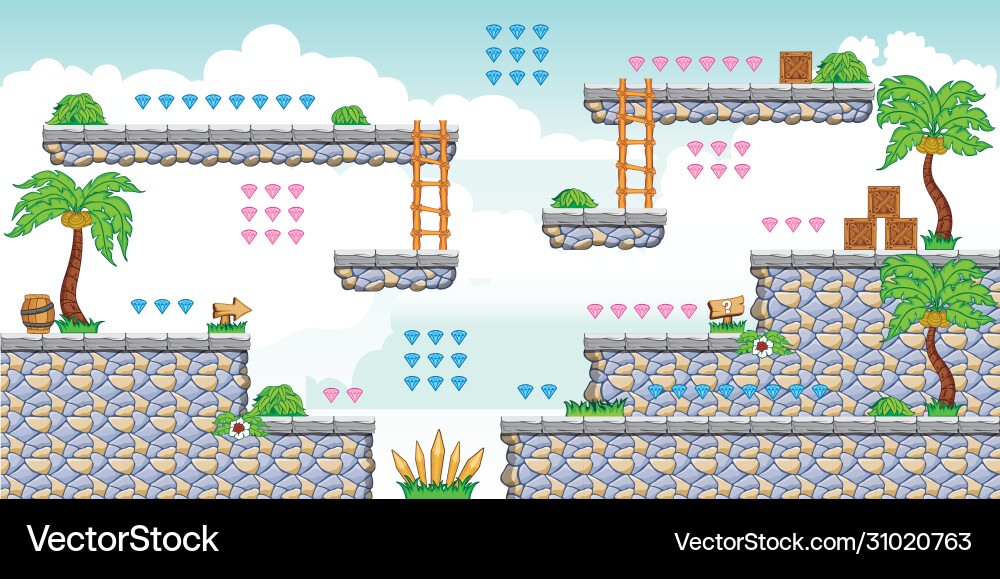 Tile set platform for game 5 Tile set platform for game 5 vector image