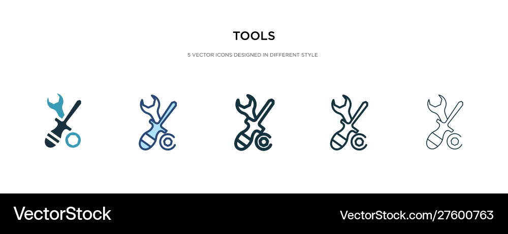 Tools icon in different style two colored Tools icon in different style two colored vector image