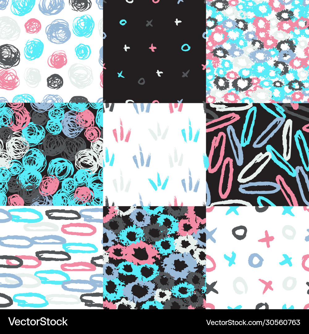 Universal various seamless patterns vector image