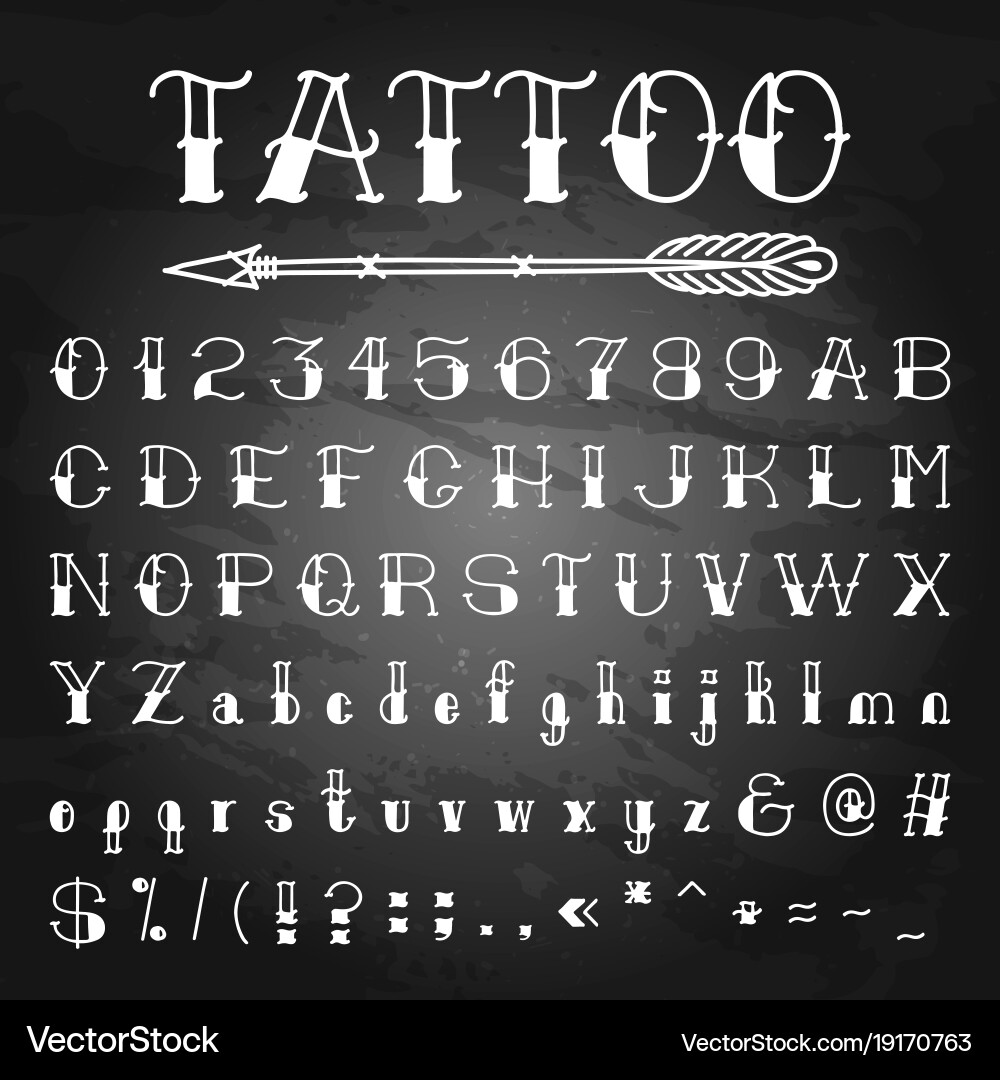 Vintage Tattoo Script vector image