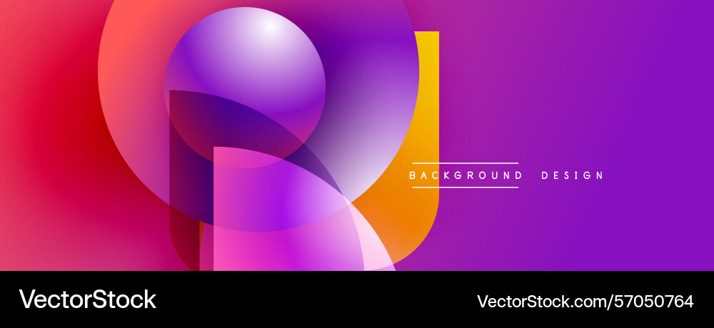 Abstract vibrant shapes overlap creating dynamic Vector Image