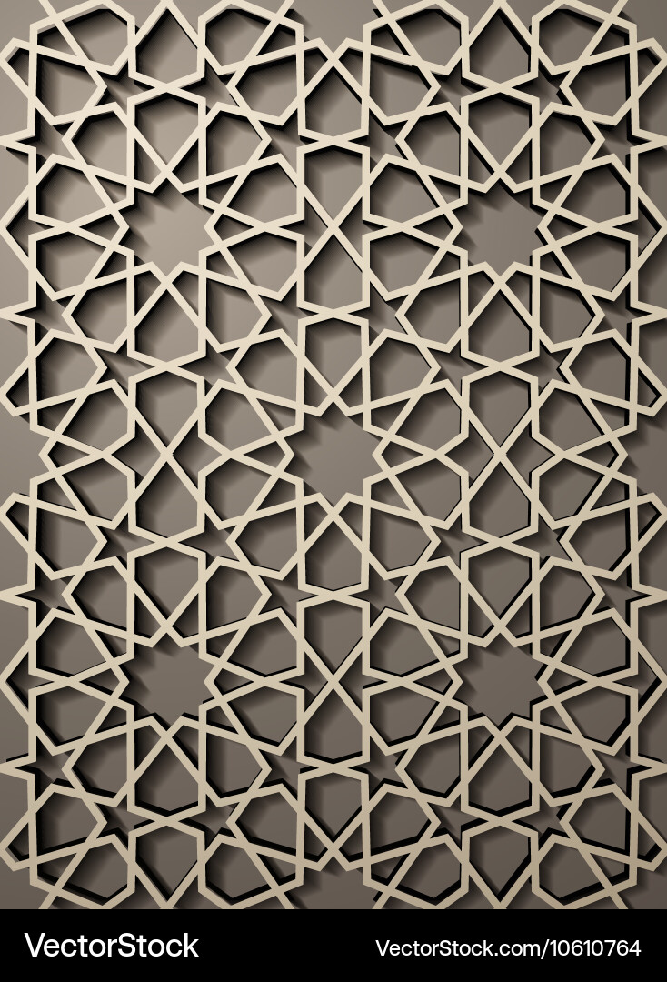 Background with 3d seamless pattern in islamic Vector Image