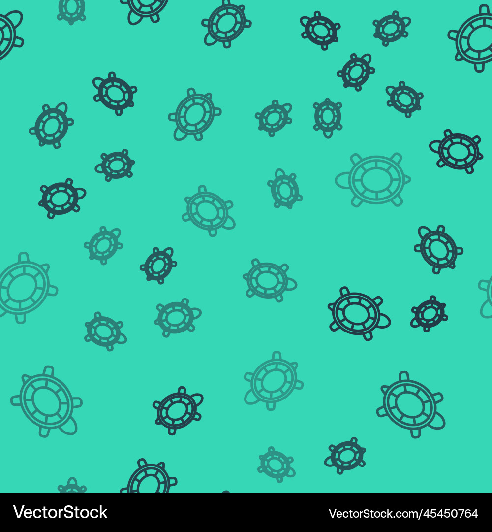 Black line turtle icon isolated seamless pattern Black line turtle icon isolated seamless pattern vector image