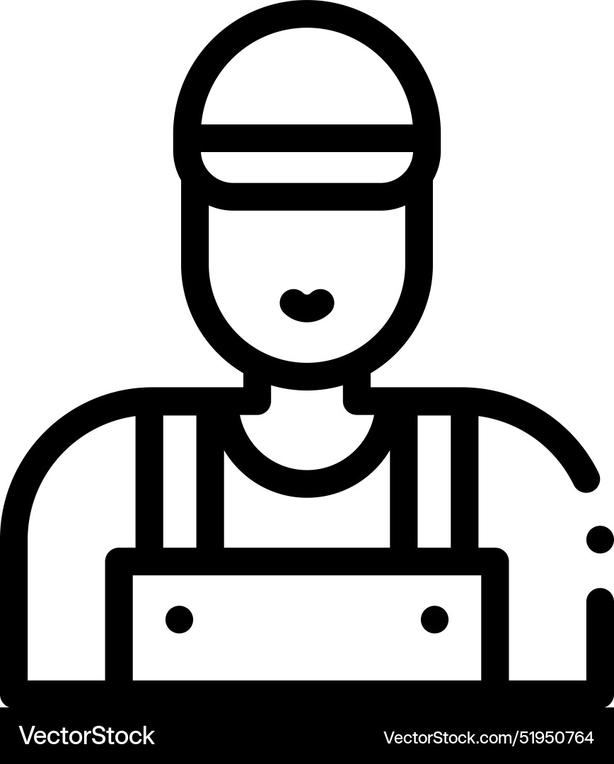 Carpenter icon thin linear style design isolated Vector Image