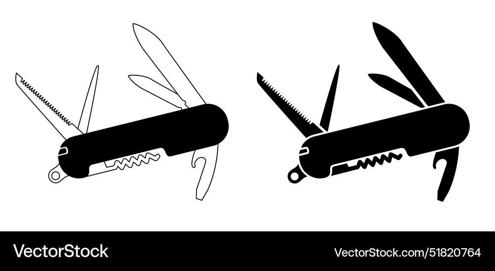 Cartoon jackknife multitool tools pen knife icon Vector Image