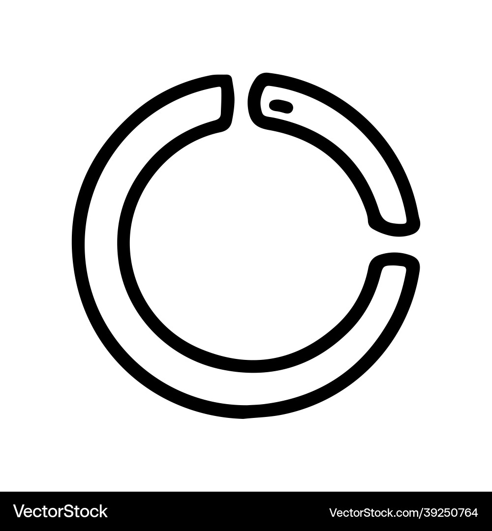 Circle loading black line doodle simple Circle loading black line doodle simple vector image