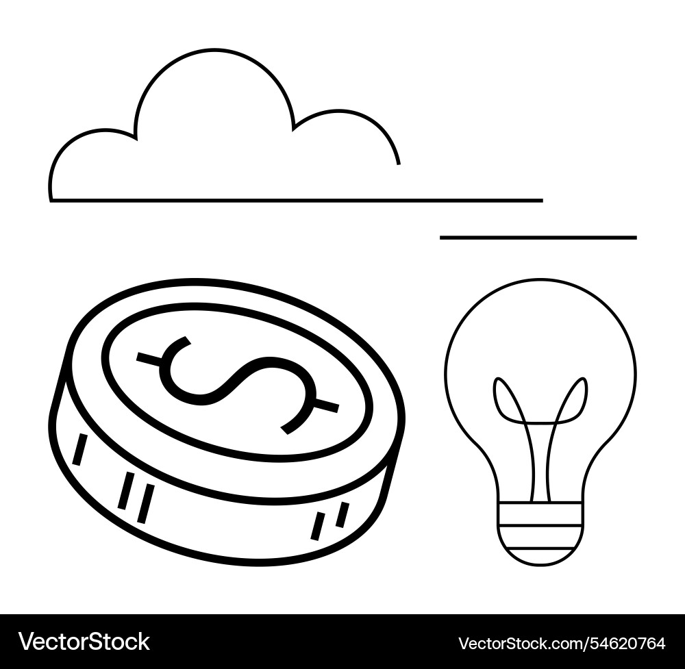 Cloud computing concept with dollar coin and light Cloud computing concept with dollar coin and light vector image