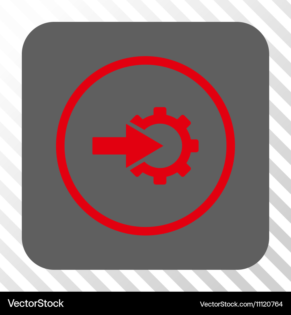 Cog integration rounded square button vector image