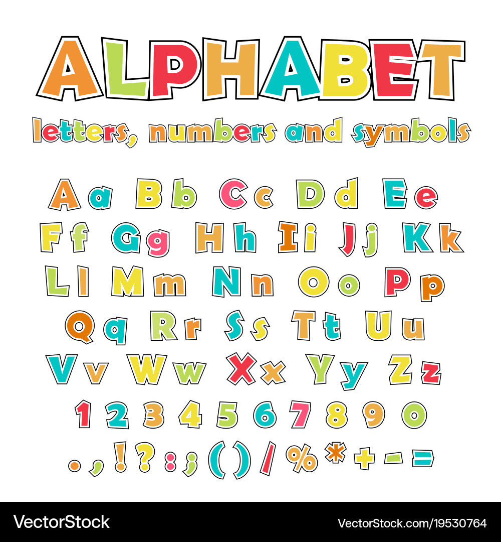 Colorful Alphabet Letters Set Vector Image