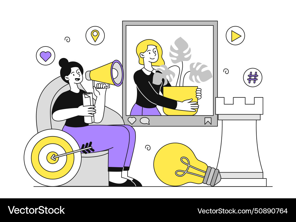 Content development strategy linear Content development strategy linear vector image