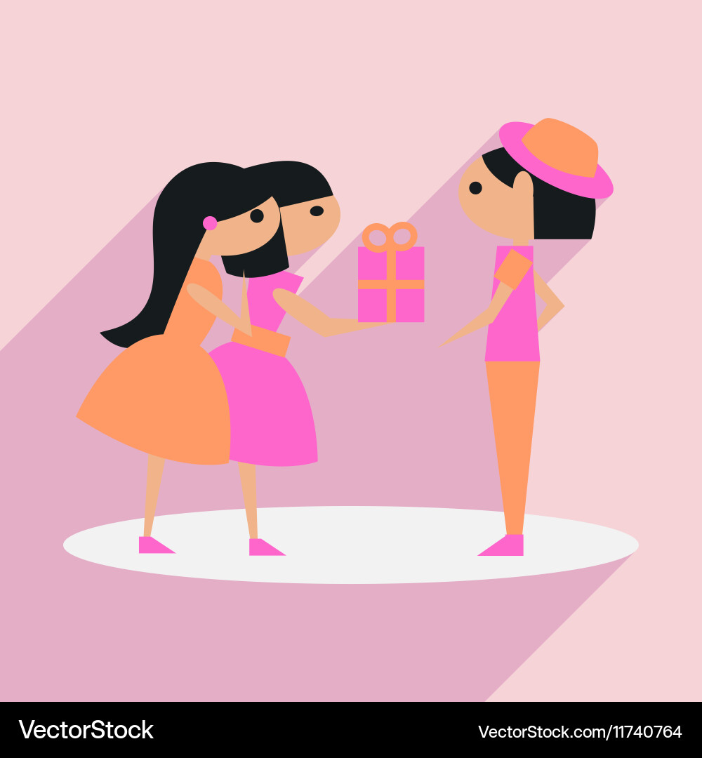 Flat with shadow icon and mobile application vector image