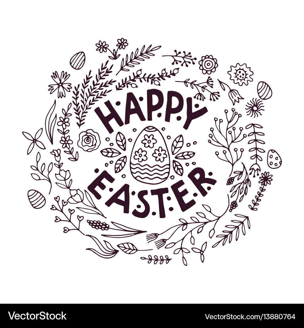 Floral Easter Frames Vector Image