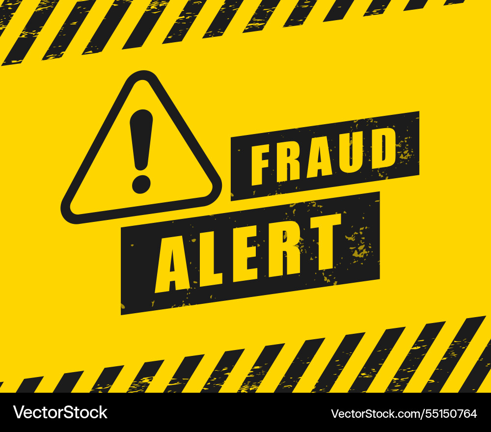 Fraud alert warning background for your data Vector Image