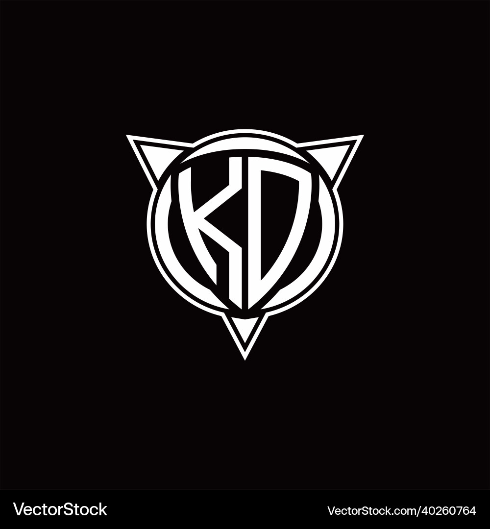 Kd logo monogram isolated with circle shape vector image