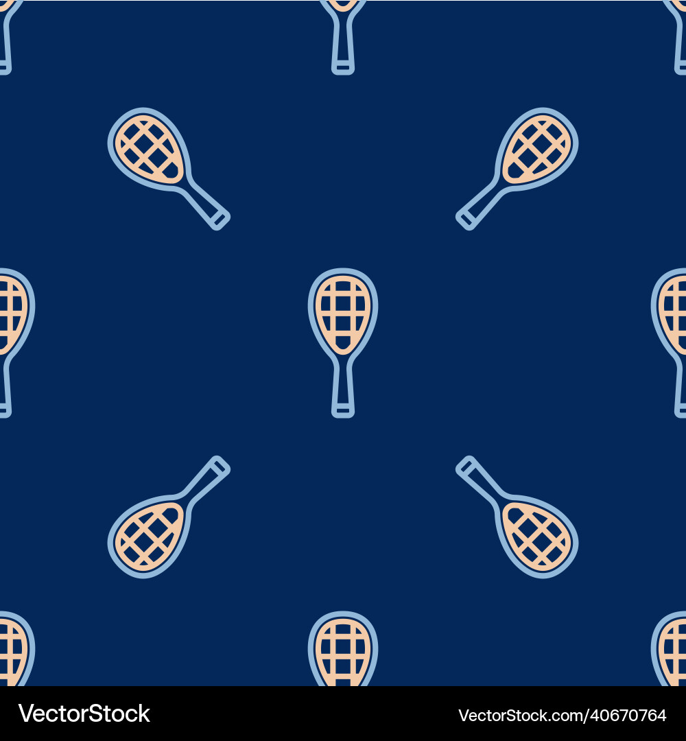 Line tennis racket icon isolated seamless pattern Vector Image