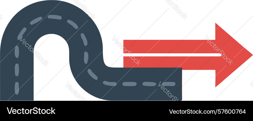 Looping road with exit arrow icon for complex Vector Image