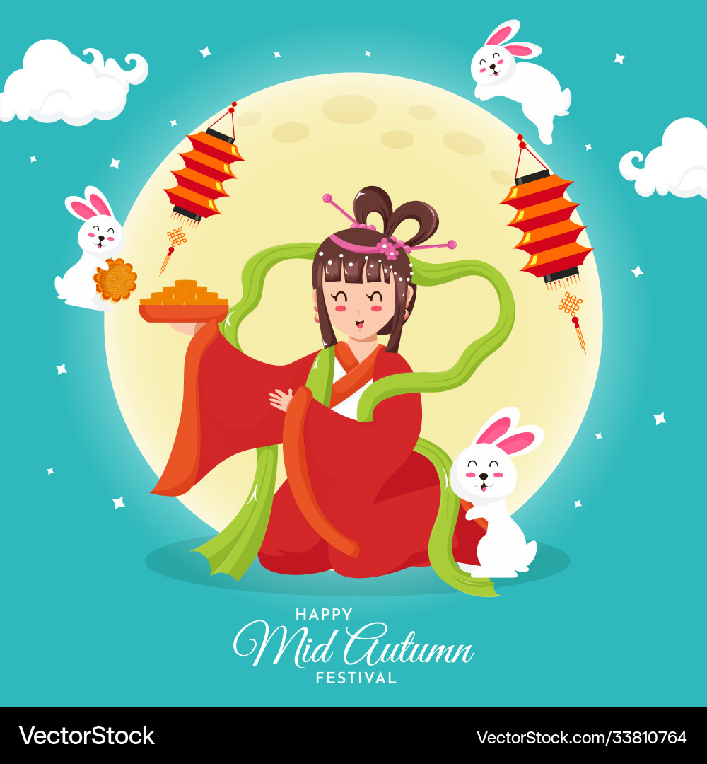 Mid Autumn Festival Goddess Vector Image