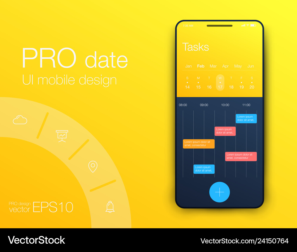 Mobile phone application for analytics stock vector image